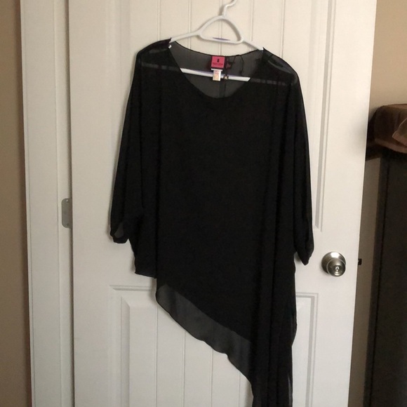 Sheer Black Top with sleeves - Picture 2 of 4